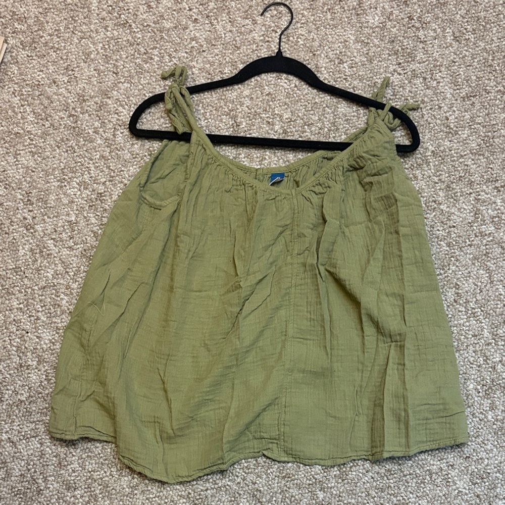 Old Navy Olive Tie-Shoulder Tank Top